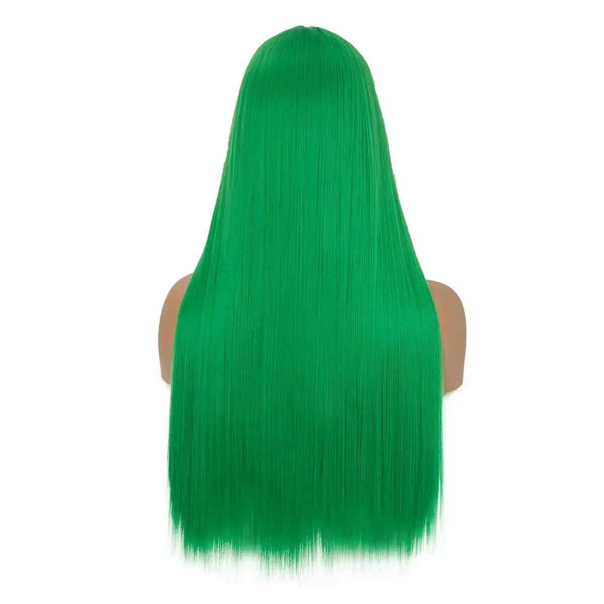 Green Long Silky Straight Lace Front Wigs