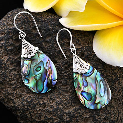  Dangle Drop Earrings 925 Sterling Silver Abalone Shell Fashion Beach Jewelry Unique Gifts for Women Costume Jewelry for Women Birthday Gifts