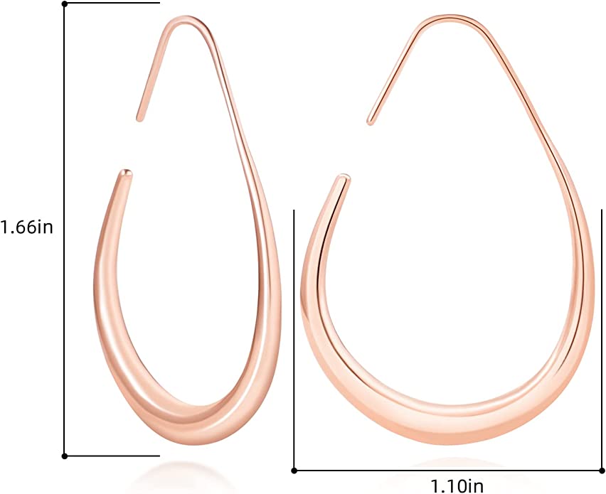 14K Gold Platted Oval Hoop Earrings