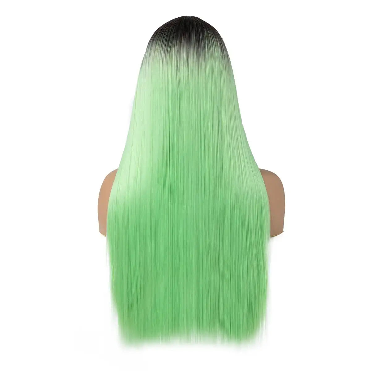 Straight Ombre Light Green Lace Front Wig
