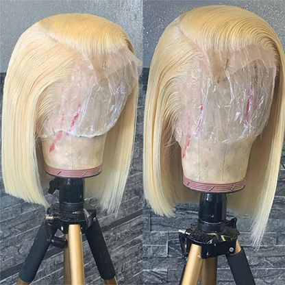 613 Short Bob Straight Brazilian Lace Wigs Pre Plucked with Baby Hair (10 Inch)