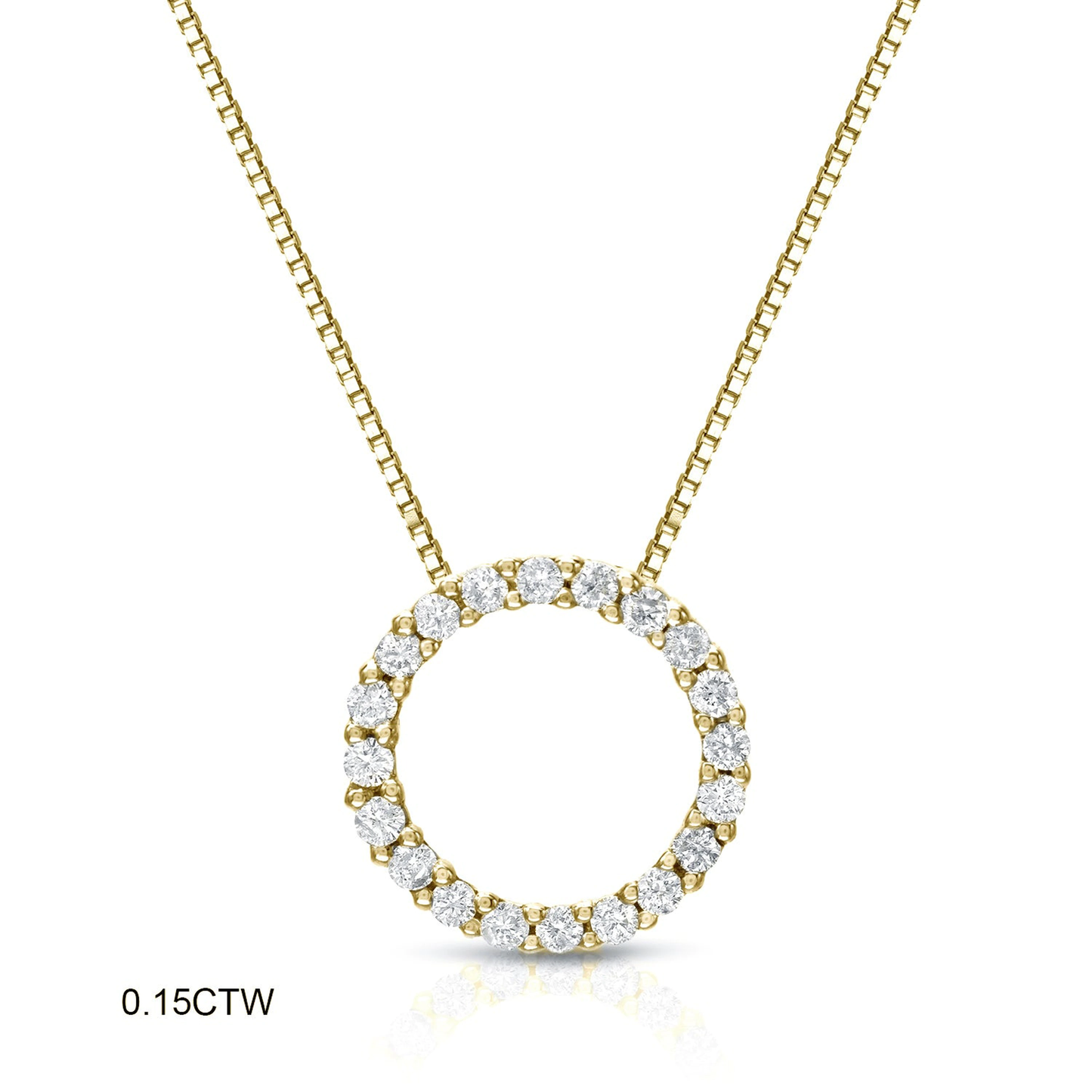 Auriya 0.15 to 1 1/2Ctw Diamond Circle Necklace 14K Yellow Gold