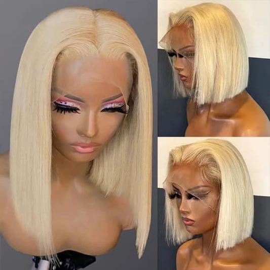 Short Bob 613 Middle Part T Part Lace Frontal Human Hair Wig