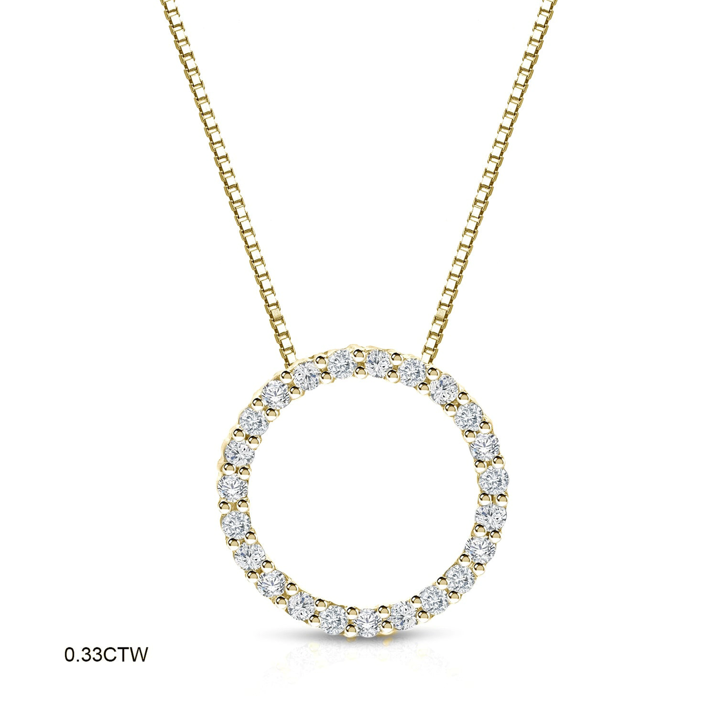 Auriya 0.15 to 1 1/2Ctw Diamond Circle Necklace 14K Yellow Gold