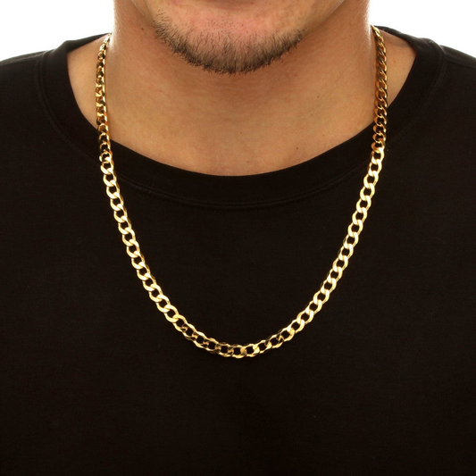 .925 Sterling Silver Curb-Link Chain in 18K Gold