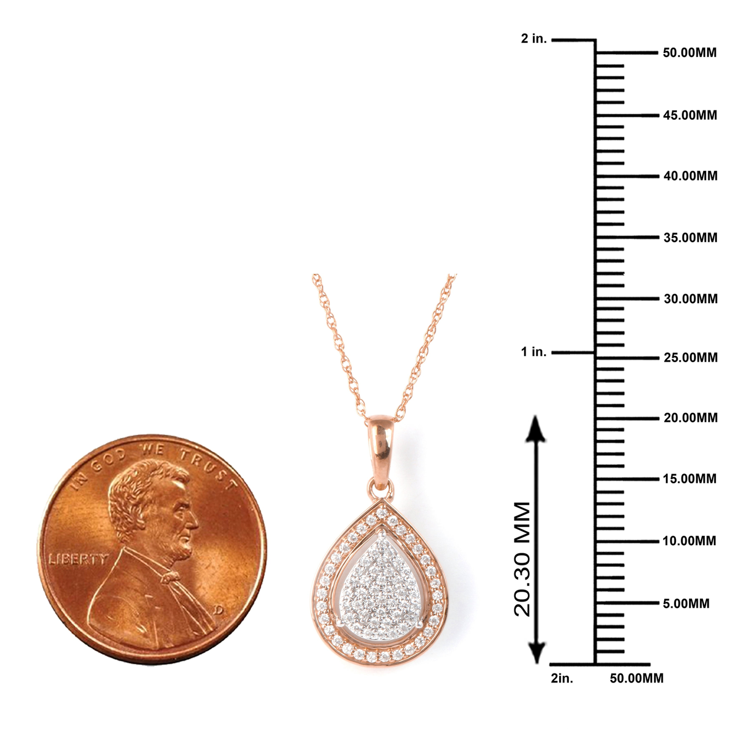 1/6Ct TDW Diamond Cluster Halo Necklace Pendant in 10K Gold by De Couer