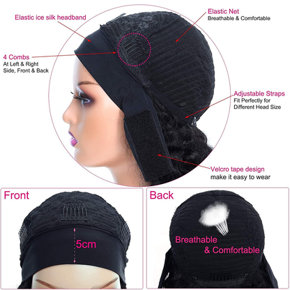 Short Curly Pixie Cut Headband Human Hair Wigs|Headband Wigs For Women