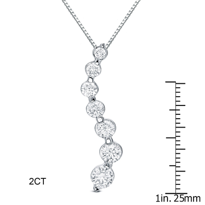  14K Gold Seven Stone Diamond Necklace 
