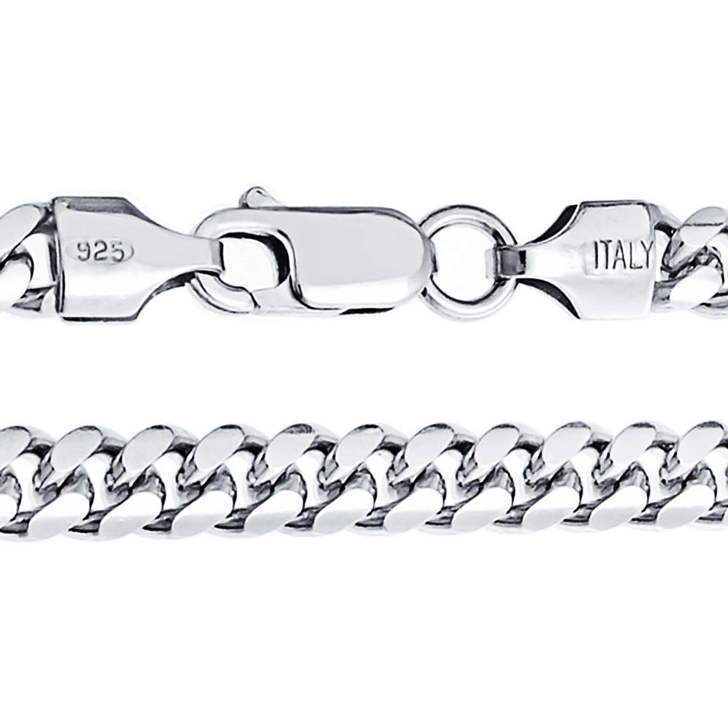 Miami Cuban Chain Sterling Silver Necklace 150 Gauge Made in Italy