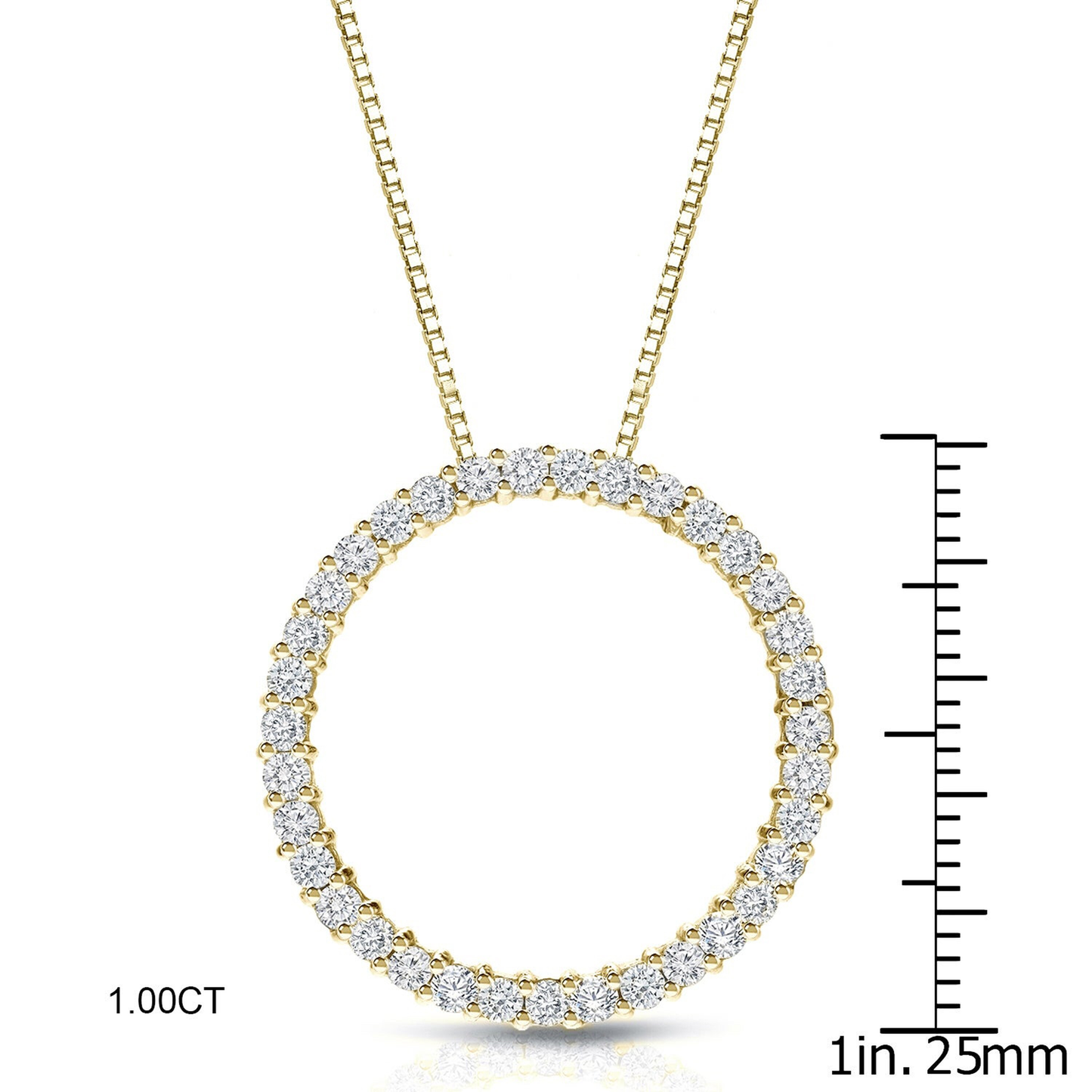 Auriya 0.15 to 1 1/2Ctw Diamond Circle Necklace 14K Yellow Gold