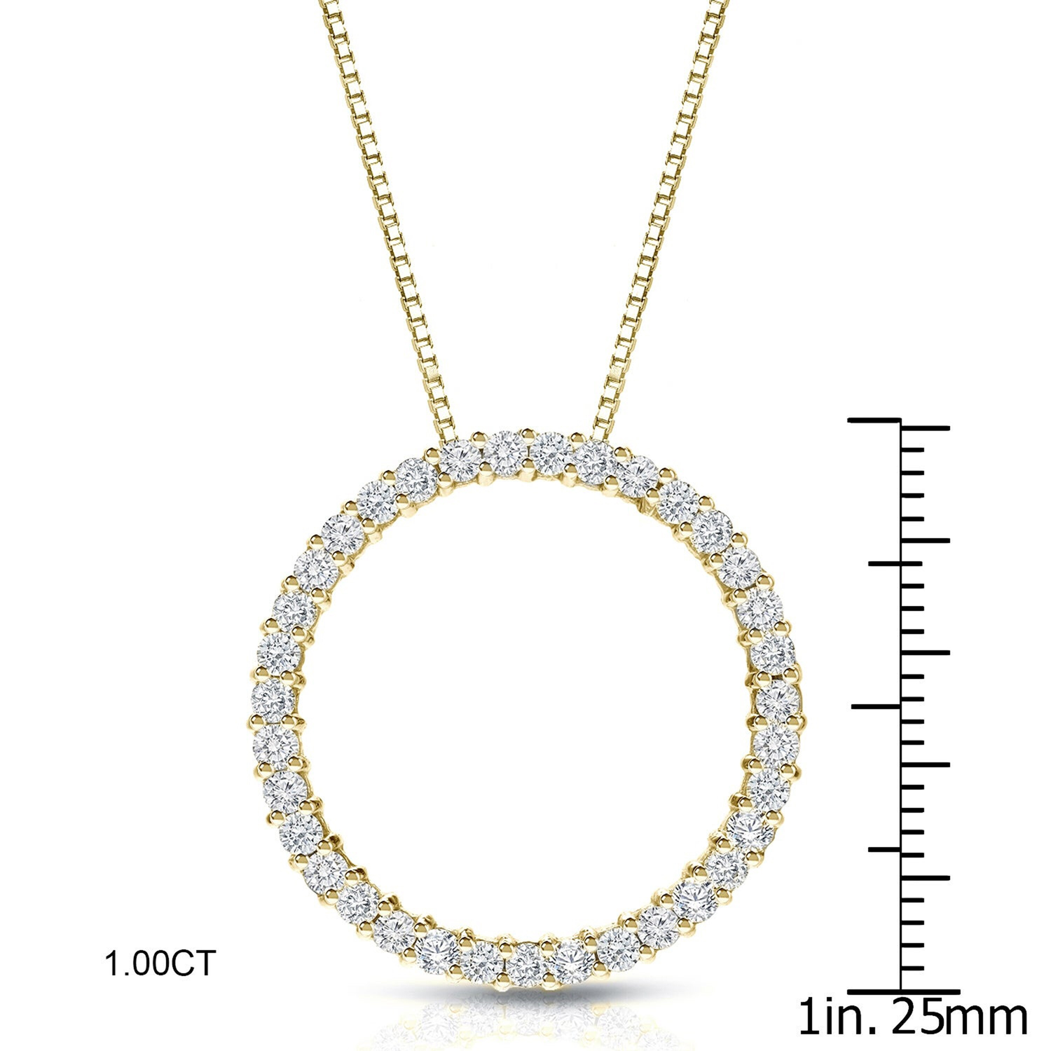 Auriya 0.15 to 1 1/2Ctw Diamond Circle Necklace 14K Yellow Gold