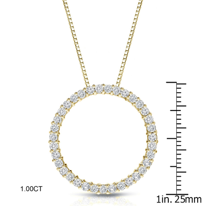 Auriya 0.15 to 1 1/2Ctw Diamond Circle Necklace 14K Yellow Gold