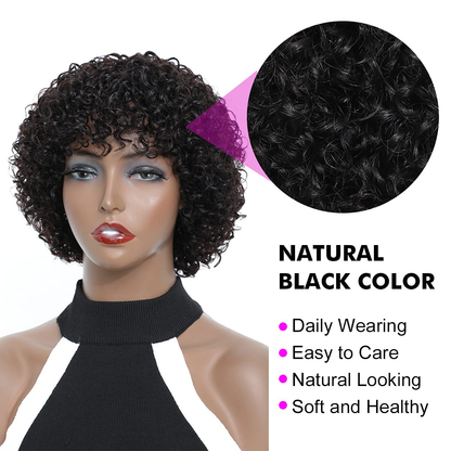 Short Bob Curly Human Hair Wigs |150% Density |Older Women