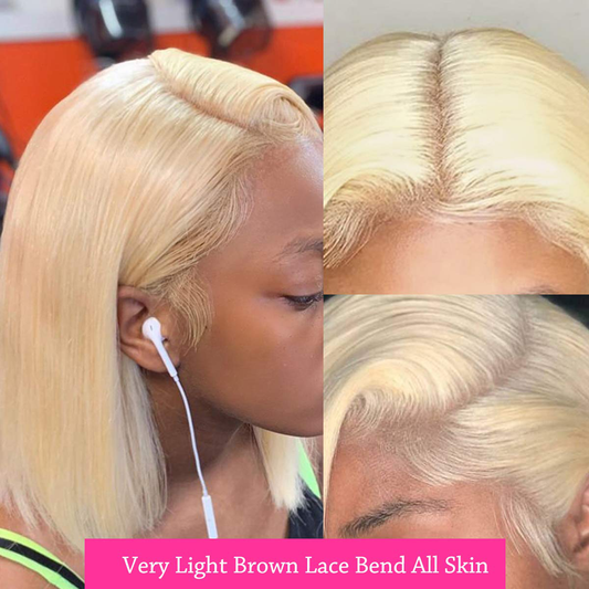 613 Blonde Human Hair Lace Front Wig |Short Bob Blonde Wigs