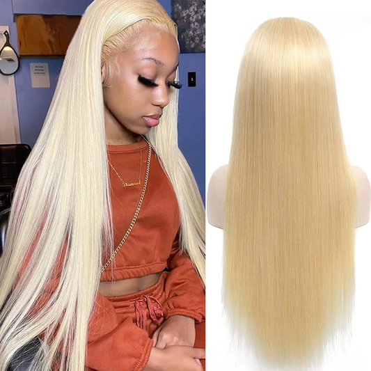 13X4 HD Blonde Straight Lace Front Human Hair Wig With Baby Hair 