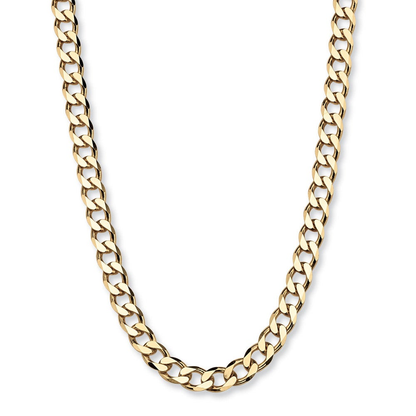 .925 Sterling Silver Curb-Link Chain in 18K Gold