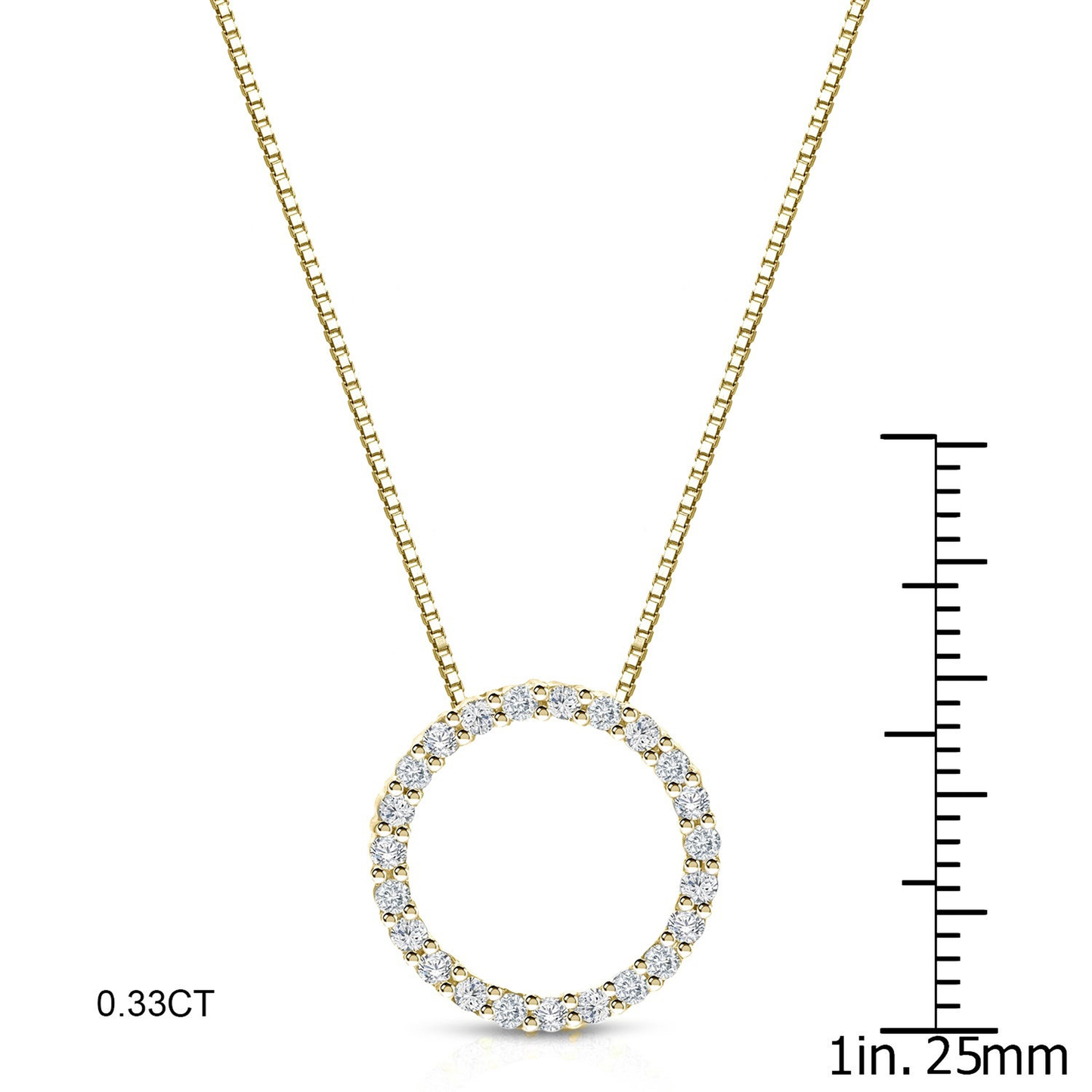 Auriya 0.15 to 1 1/2Ctw Diamond Circle Necklace 14K Yellow Gold