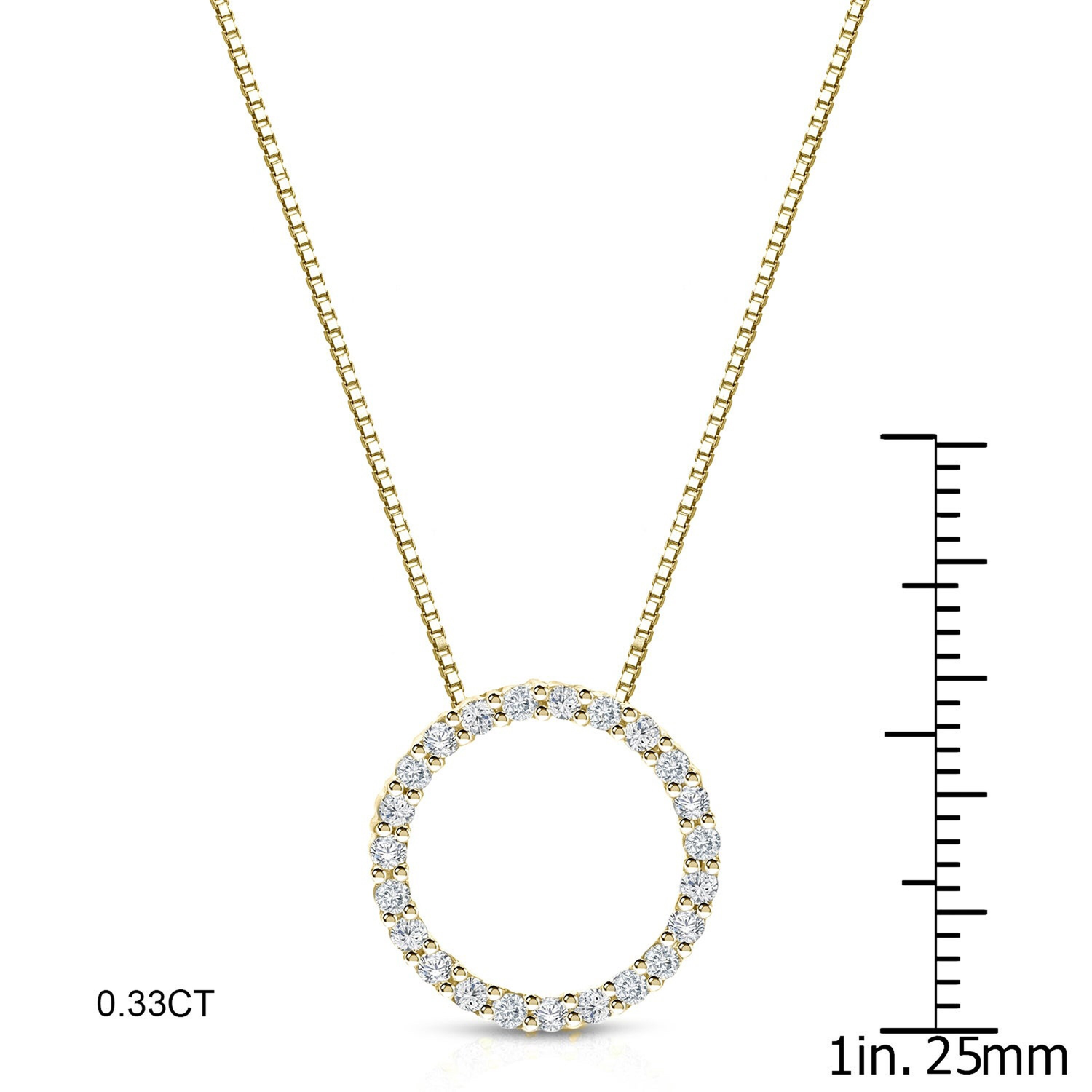Auriya 0.15 to 1 1/2Ctw Diamond Circle Necklace 14K Yellow Gold