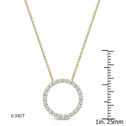 Auriya 0.15 to 1 1/2Ctw Diamond Circle Necklace 14K Yellow Gold