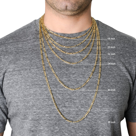 14K Yellow Gold-Filled Figaro Link Chain Necklace (18-36 Inches)