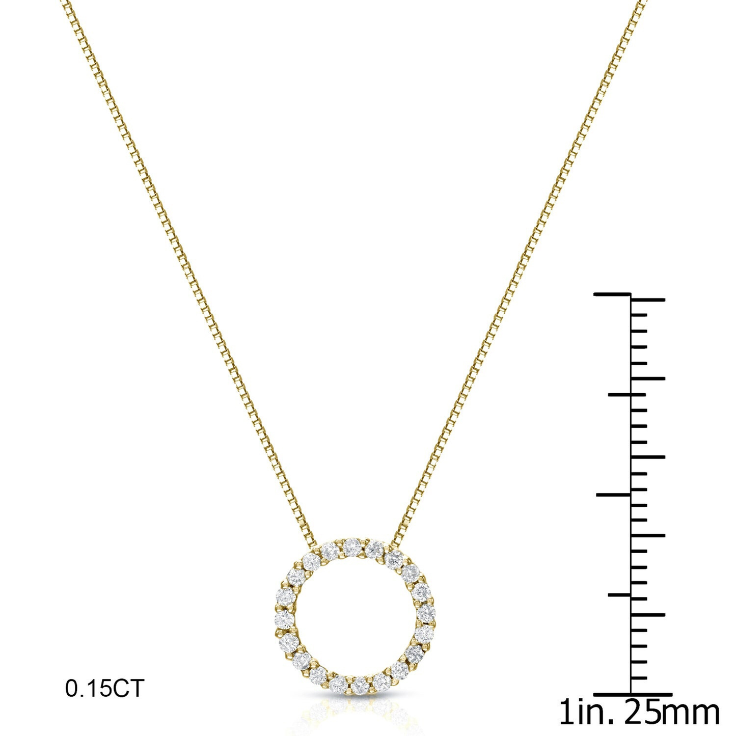 Auriya 0.15 to 1 1/2Ctw Diamond Circle Necklace 14K Yellow Gold