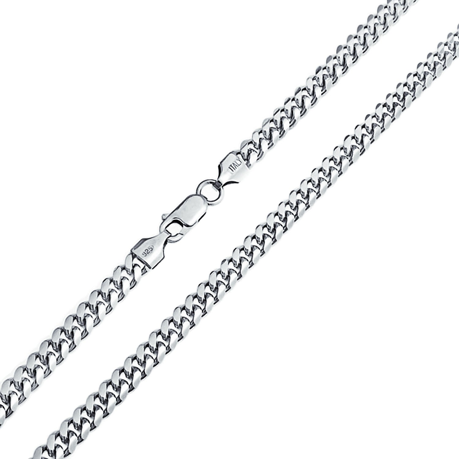 Miami Cuban Chain Sterling Silver Necklace 150 Gauge Made in Italy