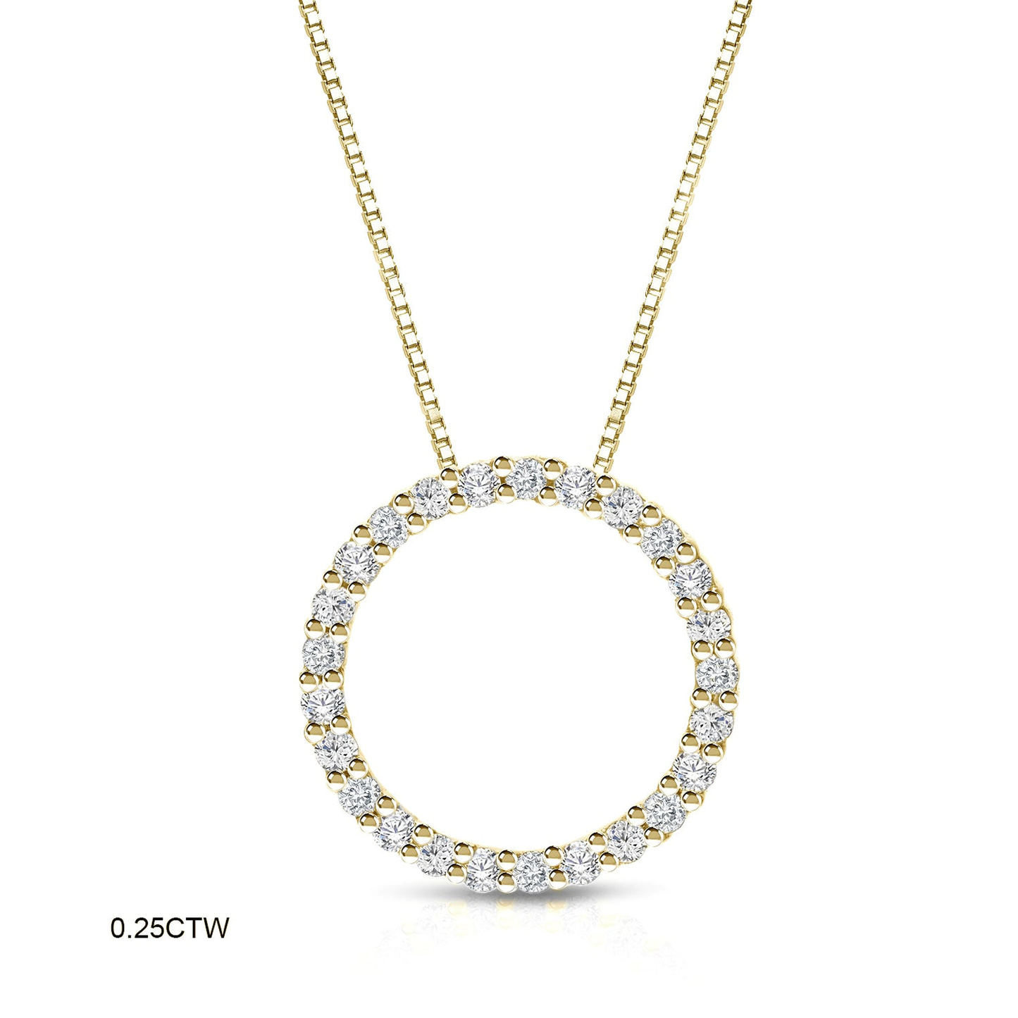 Auriya 0.15 to 1 1/2Ctw Diamond Circle Necklace 14K Yellow Gold