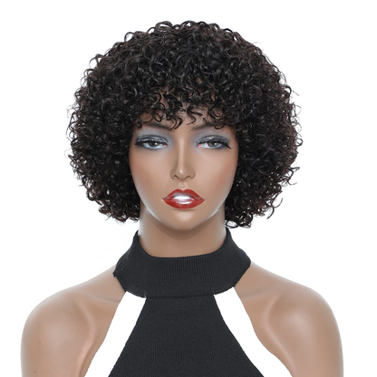 Short Bob Curly Human Hair Wigs |150% Density |Older Women