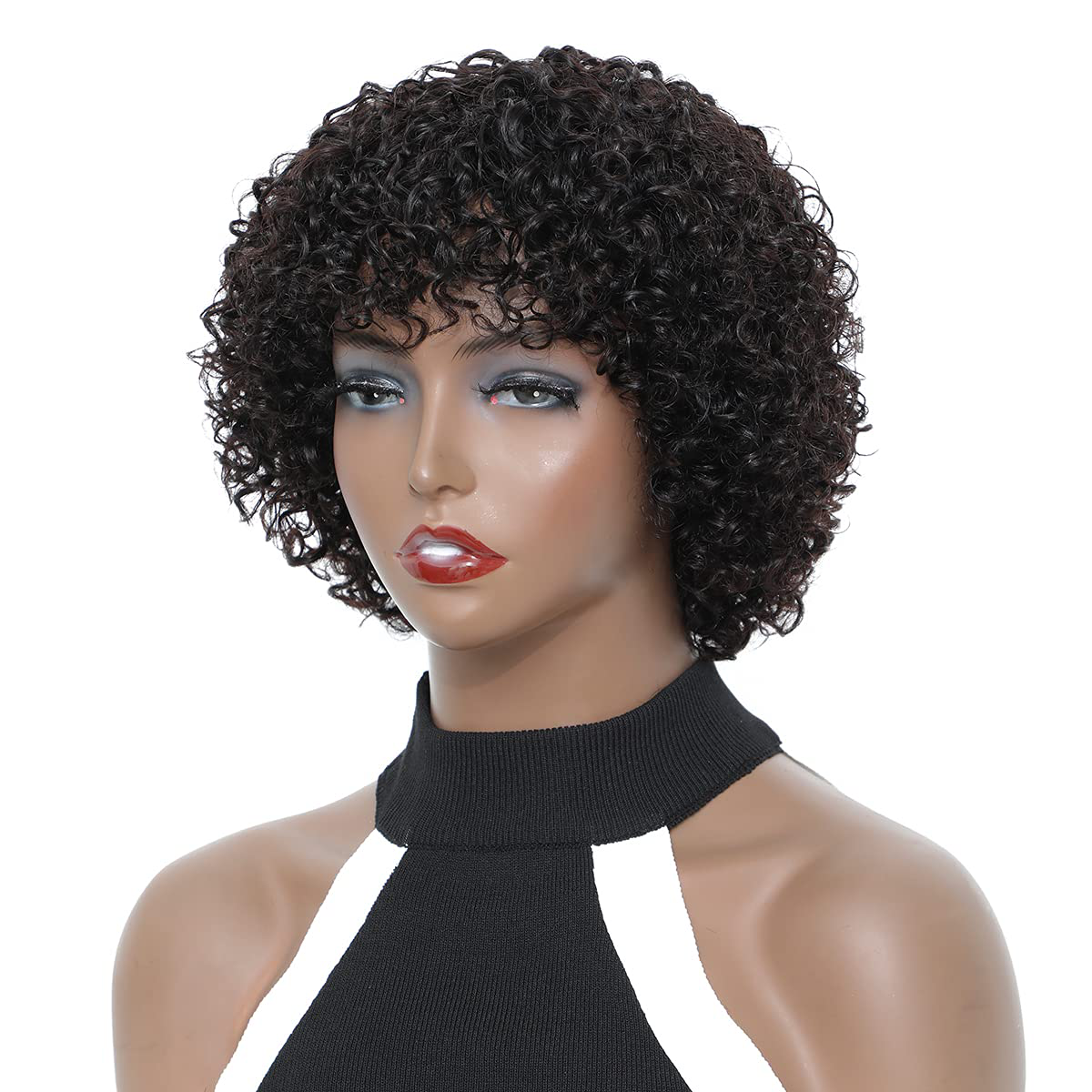 Short Bob Curly Human Hair Wigs |150% Density |Older Women