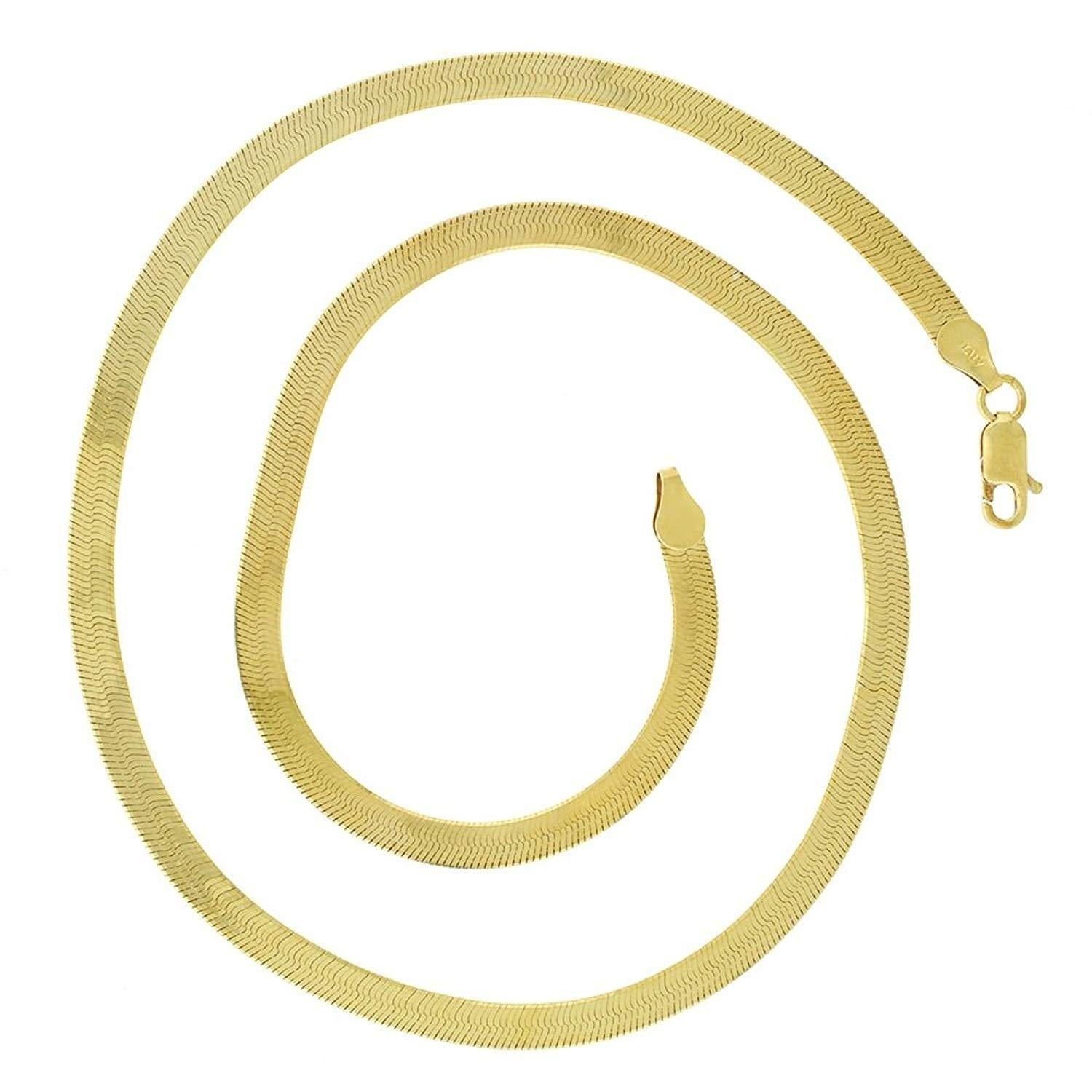 14K Yellow Genuine Gold 5mm Chain For Women Men 