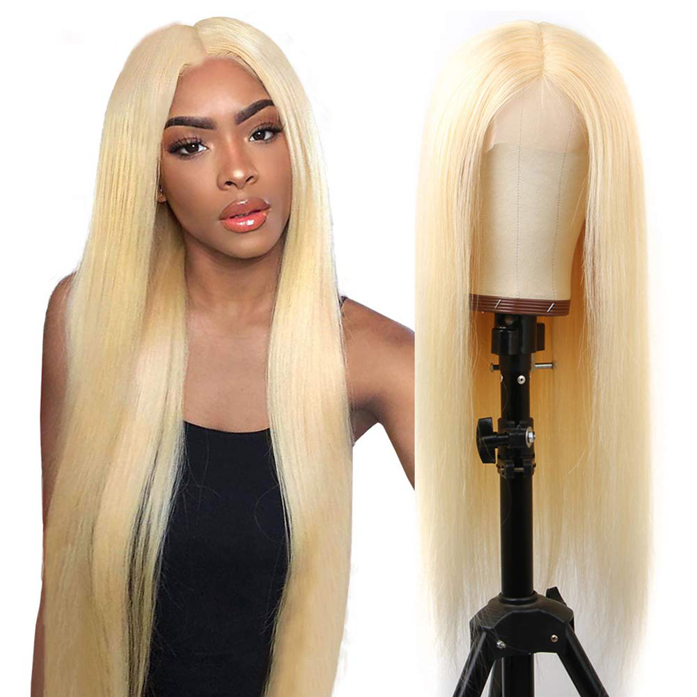 613 Human Hair Blonde Bundles with Closure|Hair Weave Extensions 