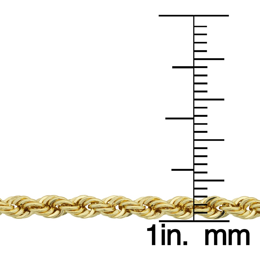 14K Yellow Gold Filled Men'S 3.2-Mm Rope Chain Necklace (16-36 Inches)