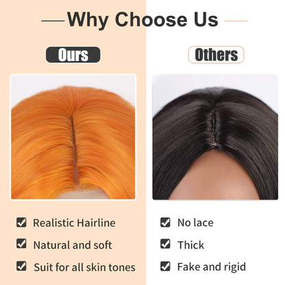 Long Wavy Ombre Orange Full Wig
