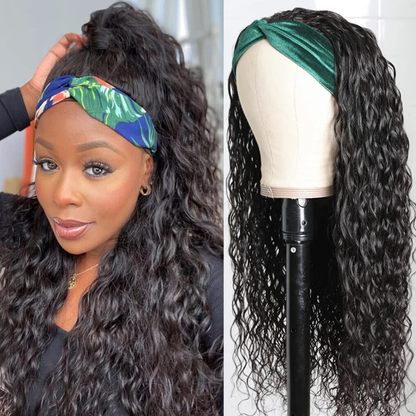 30inch Long Straight Human Hair Headband Wigs 