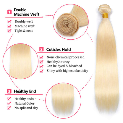 613 Color Straight Blonde Human Hair Bundles |Hair Weave
