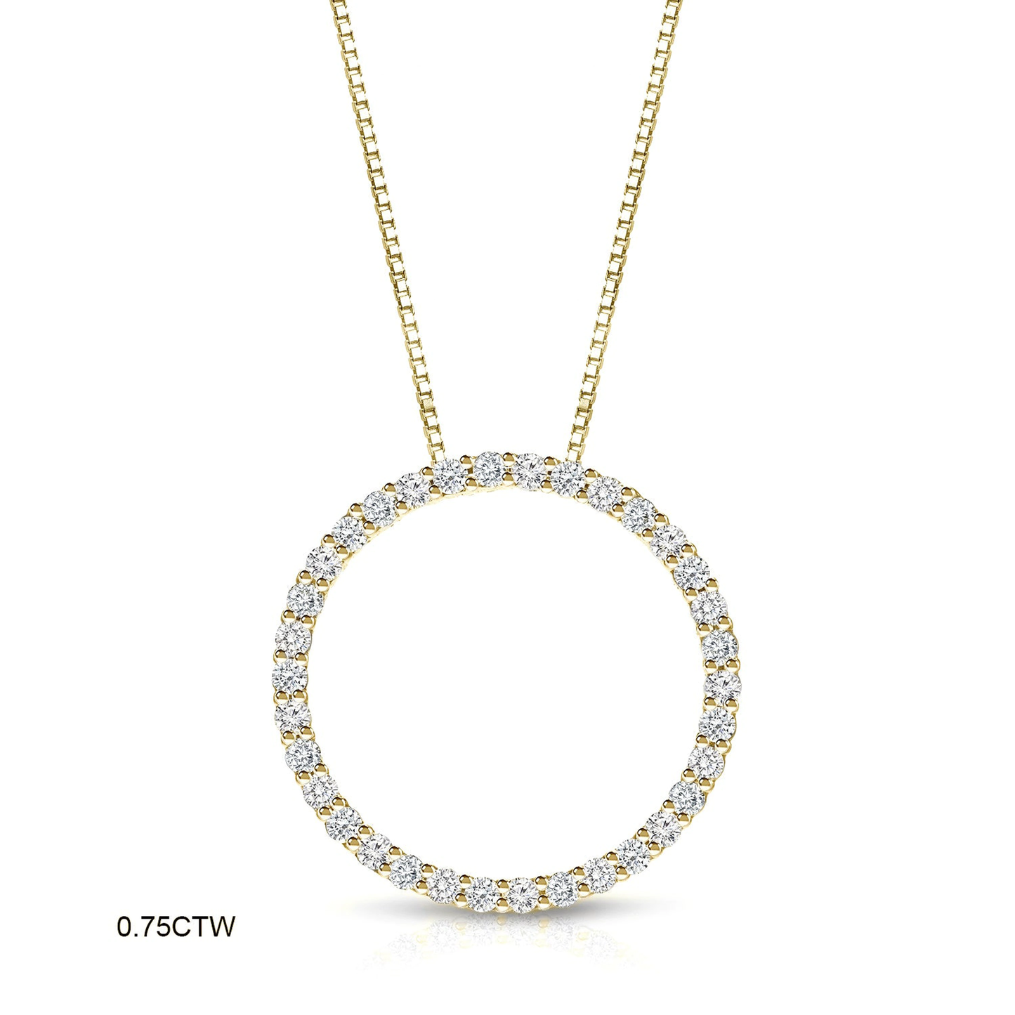 Auriya 0.15 to 1 1/2Ctw Diamond Circle Necklace 14K Yellow Gold
