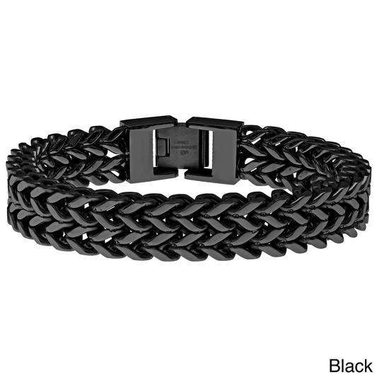 Stainless Steel Men'S Double-Row Wheat Chain Bracelet