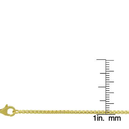14K Yellow Gold 1.7MM round Box Link Chain