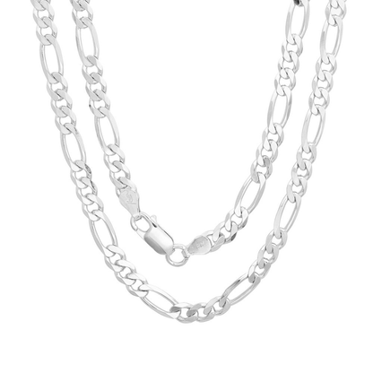 Sterling Silver Italian 5 Mm Diamond-Cut Figaro Chain (18-30 Inch)