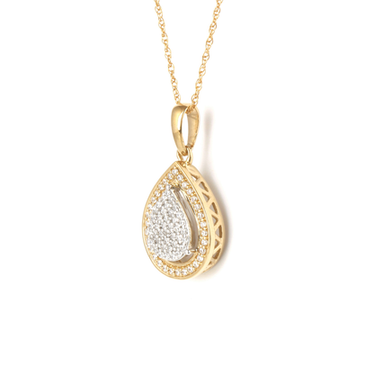 1/6Ct TDW Diamond Cluster Halo Necklace Pendant in 10K Gold by De Couer