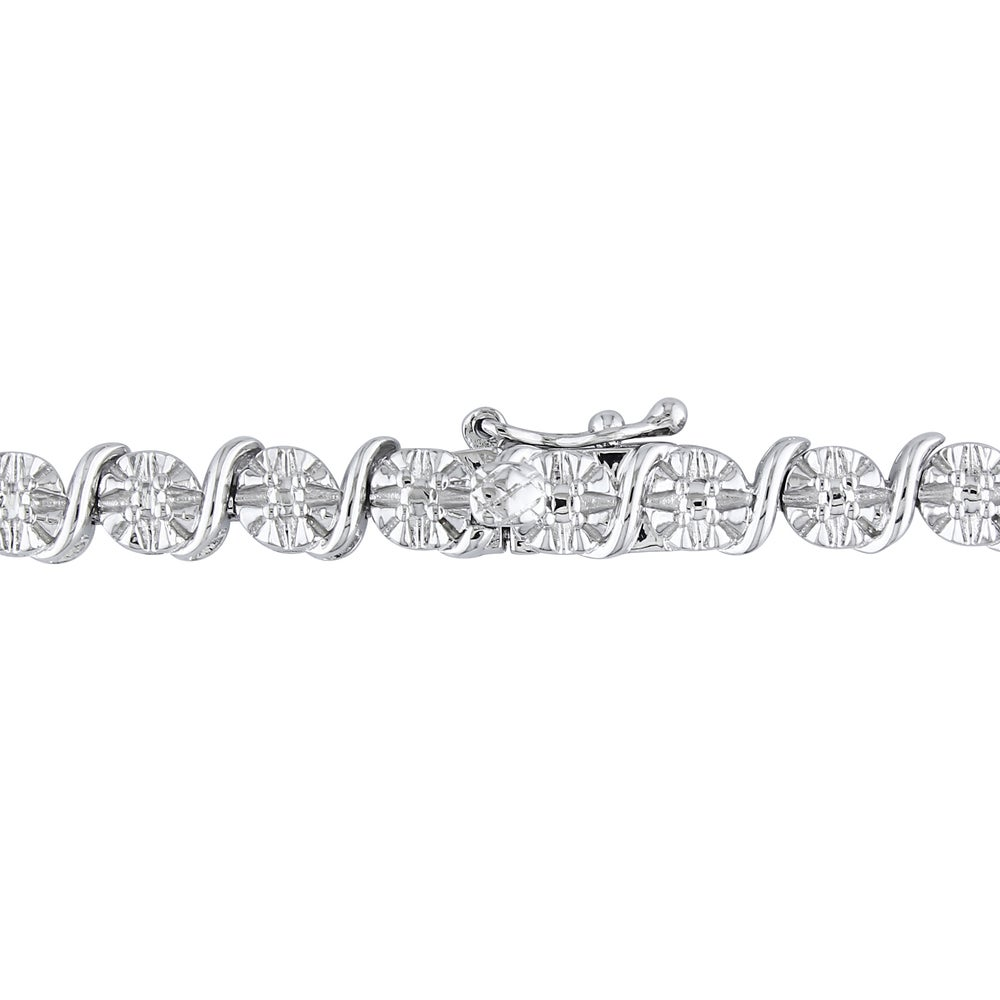 35 Natural White Diamond Sterling Silver Necklace 