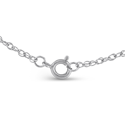 14K White Gold Diamond Cross Pendant Necklace