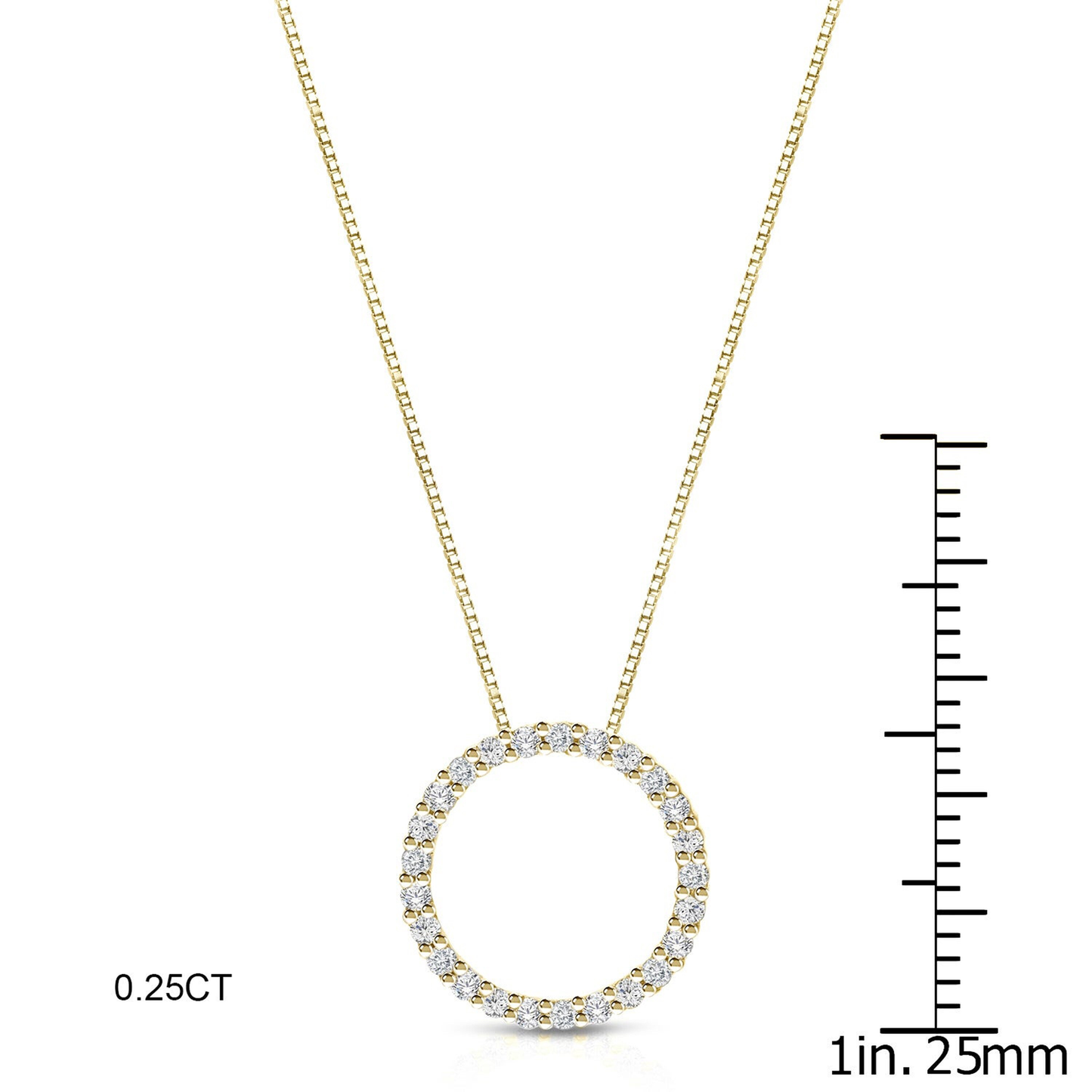 Auriya 0.15 to 1 1/2Ctw Diamond Circle Necklace 14K Yellow Gold