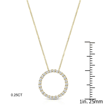 Auriya 0.15 to 1 1/2Ctw Diamond Circle Necklace 14K Yellow Gold