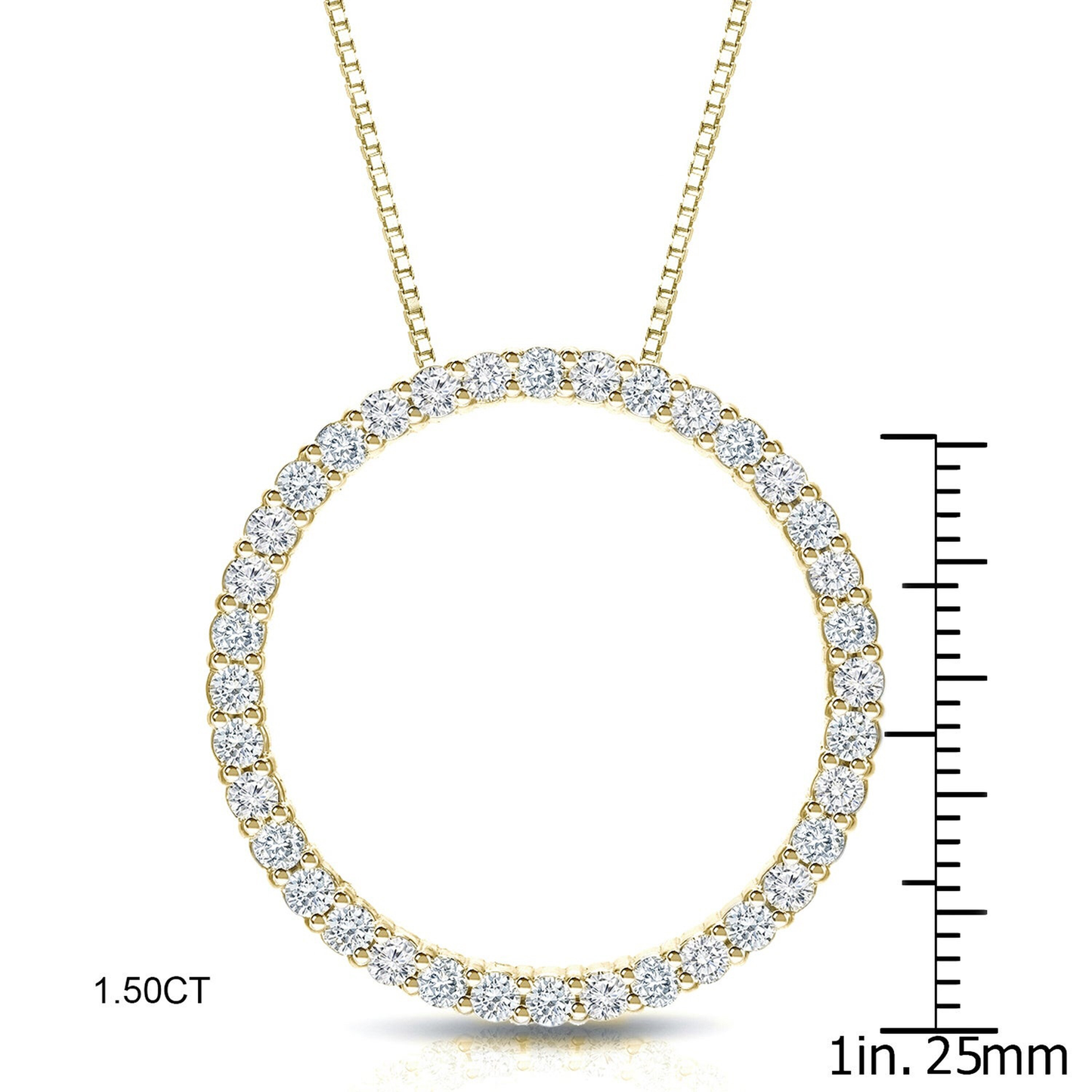 Auriya 0.15 to 1 1/2Ctw Diamond Circle Necklace 14K Yellow Gold
