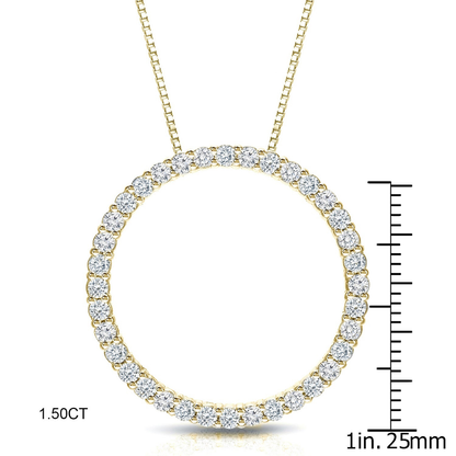 Auriya 0.15 to 1 1/2Ctw Diamond Circle Necklace 14K Yellow Gold