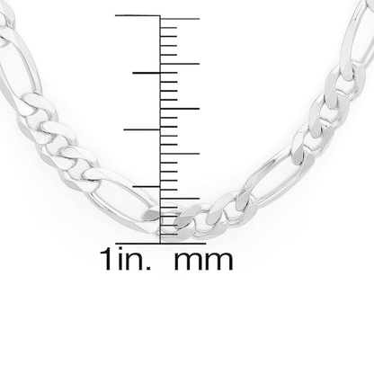 Sterling Silver Italian 5 Mm Diamond-Cut Figaro Chain (18-30 Inch)