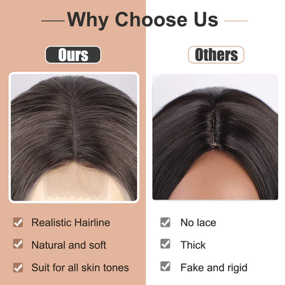 Long Platinum BlondeMiddle Part  Wavy Full Wig |Non Lace Wig