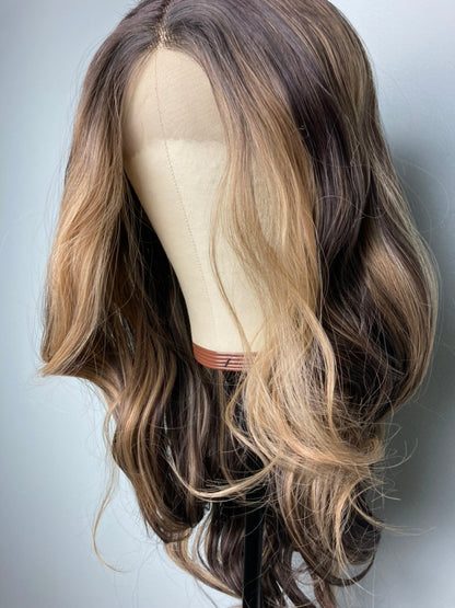 Black with Highlight Lace Front Wig