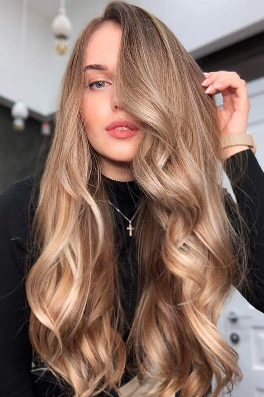 Ash Gray Blonde Wavy Middle Part Lace Wigs